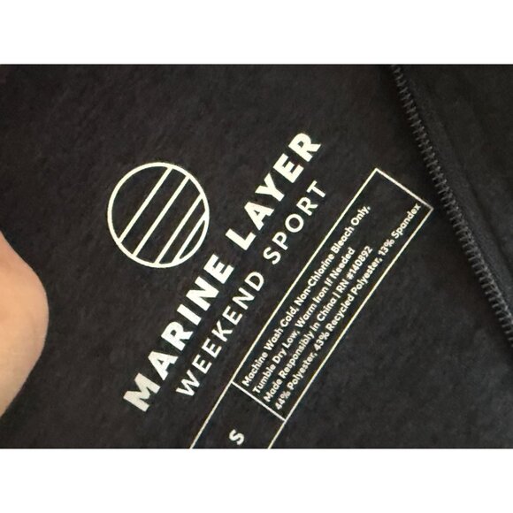 Marine Layer Womens Weekend Sport 1/4 Zip Pullover Charcoal Gray Small Cotton & - Picture 3 of 6